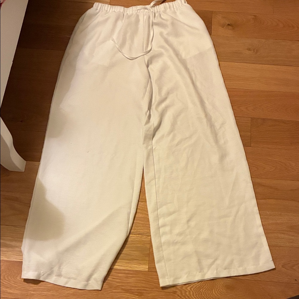 White Wide-Leg Pants